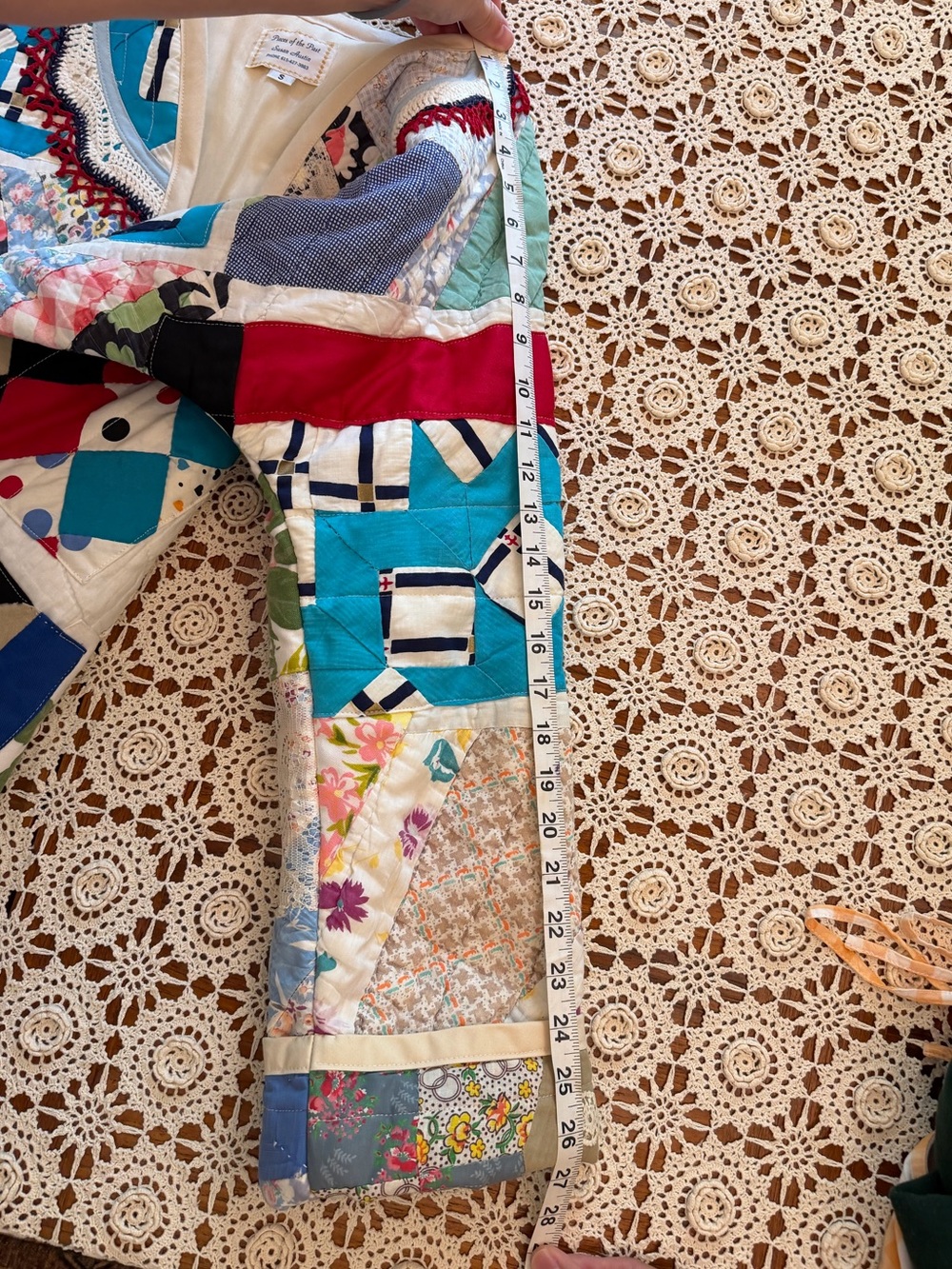 Vintage Handmade Quilt/Doily Jacket - Picture 14 of 15